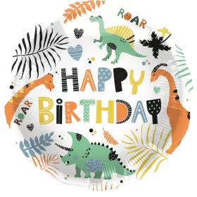 Szülinapi lufi 18" 45cm Happy Birthday, Dino