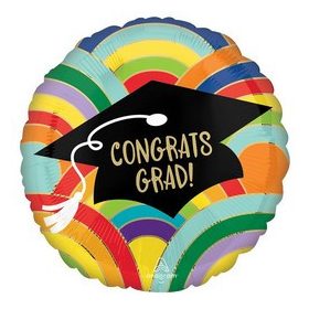 Ballagási fólia lufi 18" 45cm Congrats grad!