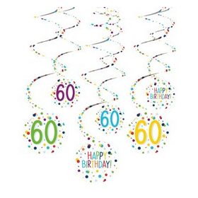 Happy Birthday függő dekoráció, Happy Birthday 60.