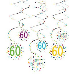 Happy Birthday függő dekoráció, Happy Birthday 60.