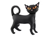 Álló lufi, 18 inch 48 cm Halloween, fekete macska, csak levegővel tölthető