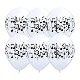   Mintás latex lufi 11" 28cm 6db, kotta, hangjegy, 39769rp