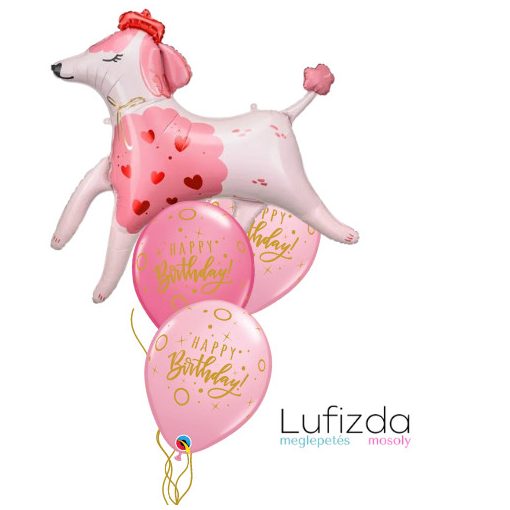 Héliumos luficsokor szülinapra, cupcake, Happy Birthday - INGYENES KISZÁLLÍTÁSSAL