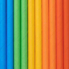 Szívószál papír, vegyes színek 10db