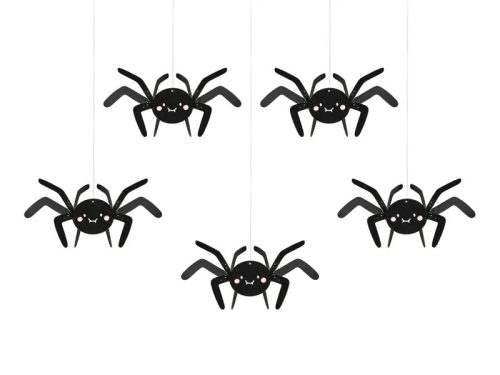 Függő dekor pókos Halloween,  5db