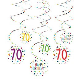 Happy Birthday függő dekoráció, Happy Birthday 70.