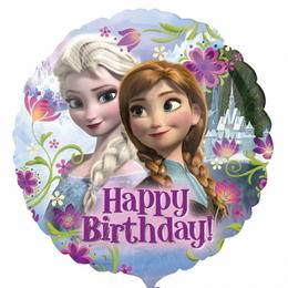 Fólia lufi 17" 43cm Happy Birthday Jégvarázs - Disney Frozen, 2900901