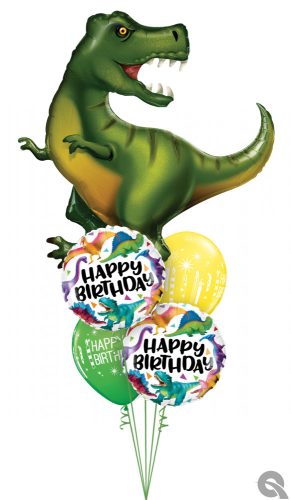 Héliumos luficsokor szülinapra, dinoszaurus, Tyrannosaurus, Happy Birthday - INGYENES KISZÁLLÍTÁSSAL