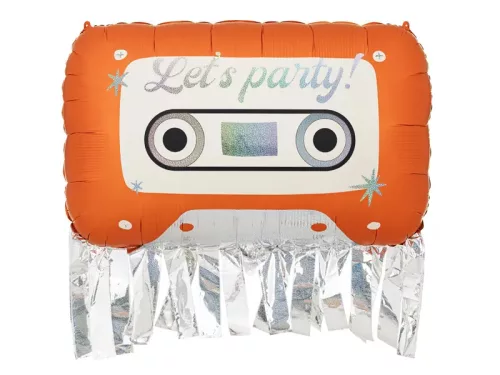Óriás lufi 35" 91cm, Let's party, Disco, Kazetta