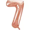 Számos lufi 34" 86cm óriás Rosegold szám, számjegy 7-es