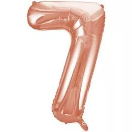 Számos lufi 34" 86cm óriás Rosegold szám, számjegy 7-es