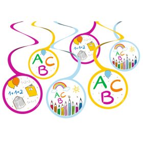 Függő dekoráció spirál 6db, Iskolakezdős