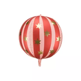 Gömb lufi 29" 75cm, Piros, csillag mintával, Cirkusz