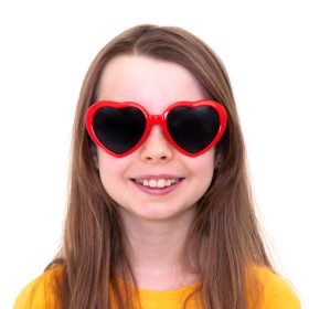 Partyszemüveg, piros, szív