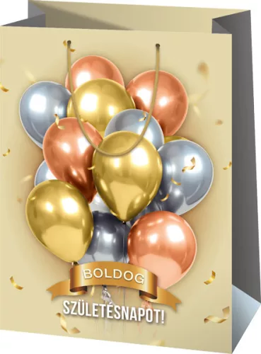 Dísztasak, óriás, álló, lufis, Boldog születésnapot! 