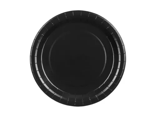 Papírtányér 18cm 6db Fekete