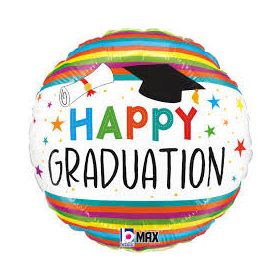Ballagási fólia lufi 18" 45cm Happy Graduation