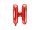 Betű lufi 14" 35cm piros fólia betű, H betű, levegővel tölthető