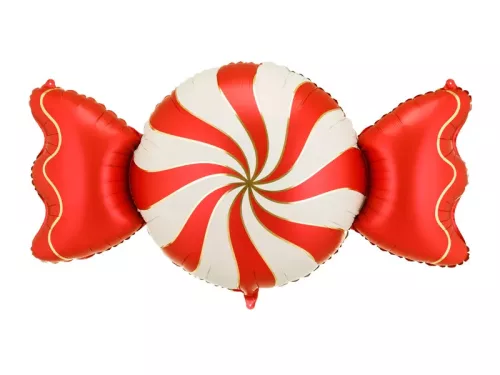 Óriás candy, cukorka lufi 58" 148cm Lollipop, Piros