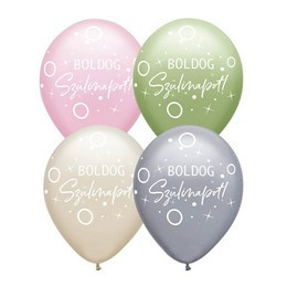 Szülinapi latex lufi 11" 28cm 6db Boldog szülinapot! vegyes