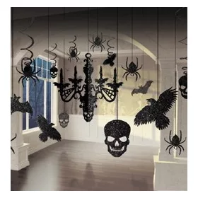 Függődekor szett glitteres, csillár,  Halloween