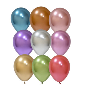 BALONEVI Latex lufi, 12" 30cm, 50db/cs, Krom Assorted, Króm válogatás