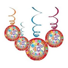   Boldog születésnapot! függő dekoráció, Boldog 40. szülinapot!, 33329