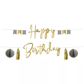Happy Birthday füzér dekoráció, Elegáns