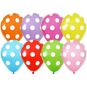 BALONEVI lufi, 12" 30cm, 8db/cs, Pöttyös, Vegyes
