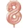 Számos lufi 34" 86cm óriás Rosegold szám, számjegy 8-as