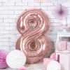 Számos lufi 34" 86cm óriás Rosegold szám, számjegy 8-as