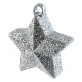 Léggömbsúly, nehezék 170g csillag forma, Ezüst glitter 