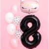 Számos lufi 34" 86cm óriás Fekete szám, számjegy 8-as