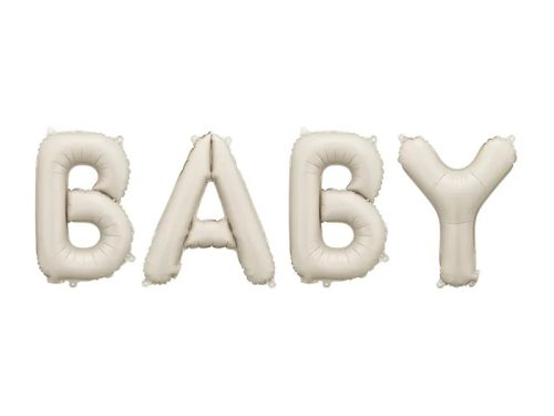 Fólia lufi - Baby felirat, csak levegővel tölthető, Bézs