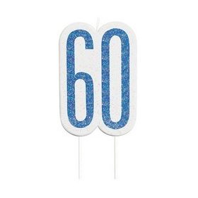 Számgyertya, csillámos, kék , 60, p83883