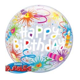 Szülinapi Bubbles lufi 22" 56cm Héliummal töltve Happy Birthday, 16658