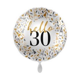 Szám, Számos lufi 17" 42cm - 30-as lufi, Hello 30
