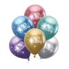 Szülinapi lufi 11" 28cm 6db Happy Birthday! Chrome