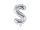 Betű lufi 14" 35cm ezüst fólia betű, S betű, levegővel tölthető
