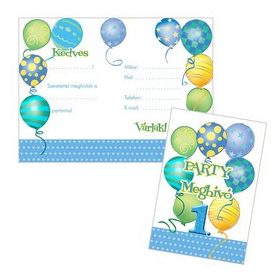 Party meghívó, 8db, 1. szülinap, 24817