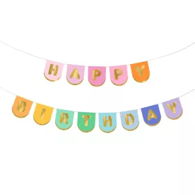 Happy Birthday betűfüzér, színes, 1,6m