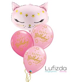   Héliumos luficsokor szülinapra, cica - INGYENES GLS szállítással