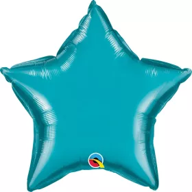 Egyszínű csillag lufi 20" 50cm türkiz csillag 