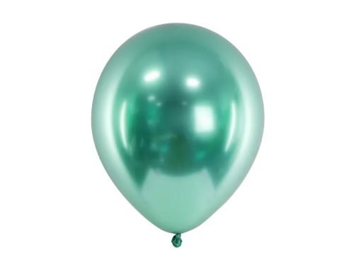 Latex lufi 12" (30cm-es) chrome, Glossy színek -  50db/csomag, zöld