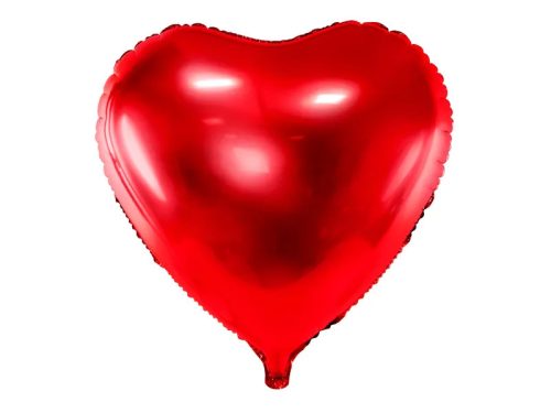 Egyszínű szív fólia lufi 18" 45cm piros szív