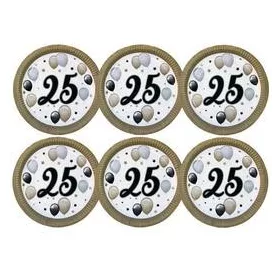 Papírtányér 25-ös számmal 23cm 6db, Elegáns, 23247