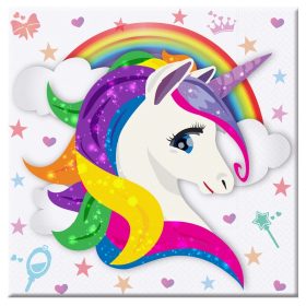 Szalvéta 33x33cm 16db Unikornis, Unicorn, egyszarvú 