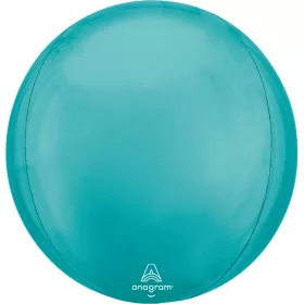 Egyszínű gömb lufi 16" 40cm Orbz, Türkiz