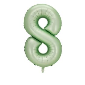   Számos lufi 34" 86cm óriás olivazöld szám, számjegy 8-as