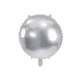 Egyszínű kerek lufi 18" 45 cm Ezüst